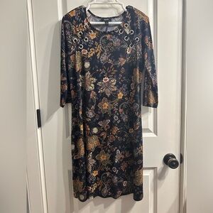 Navy Blue Paisley cocktail dress. Size M. Like new.